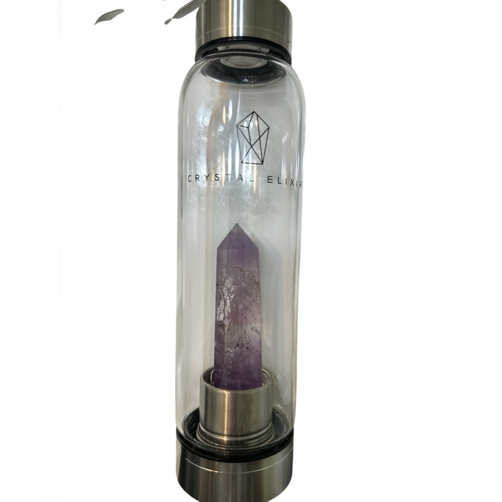 Crystal Elixir Glass Water Bottle 18 oz NWT